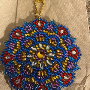 Handcrafted diamond art keychain